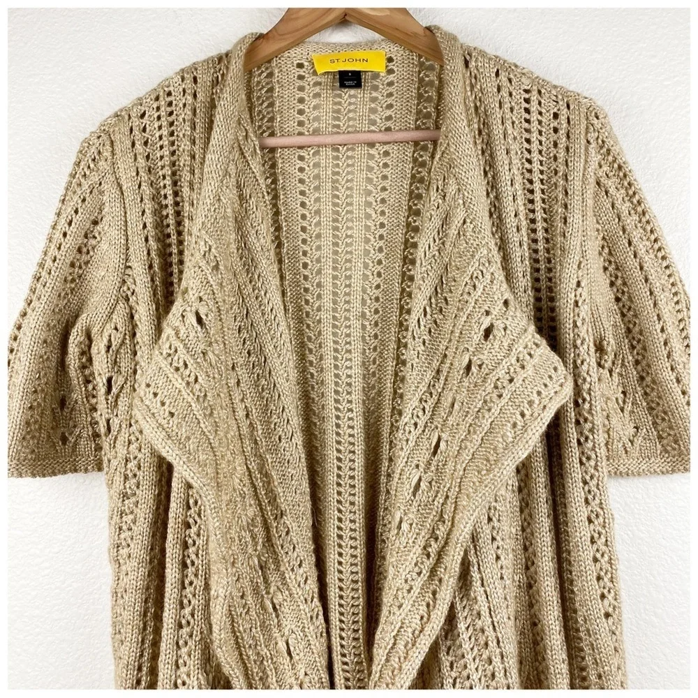 St.‎ John Chunky Knit Crochet Cardigan Size Small